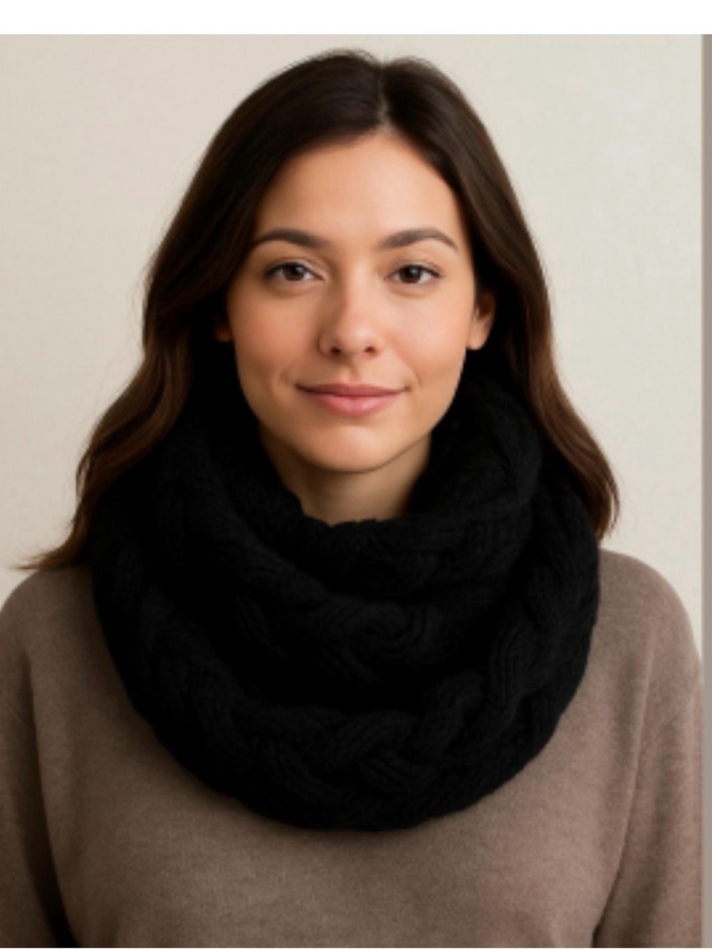🌟 Black Infinity Knit Scarf
